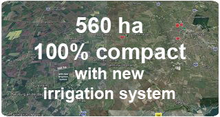 560 ha with new irrigation system